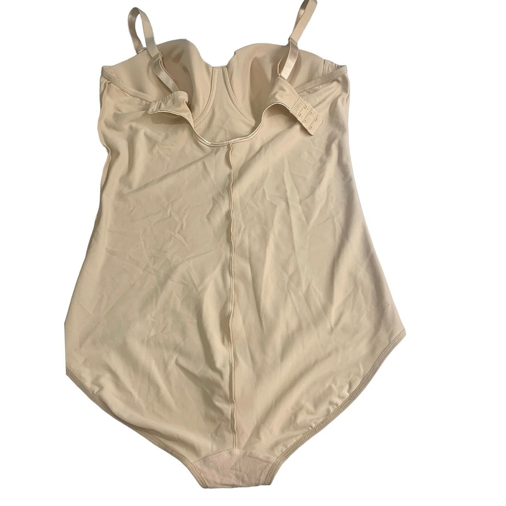 Women's Bodysuit Shapewear Tummy Control Backless with Built-in Bra Beige Sz 2XL - Picture 11 of 13